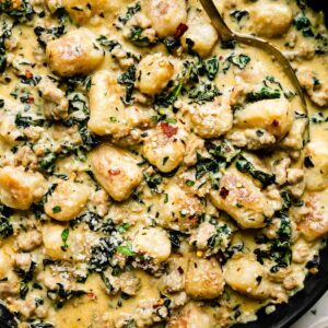 Tuscan Chicken with kale and gnocchi